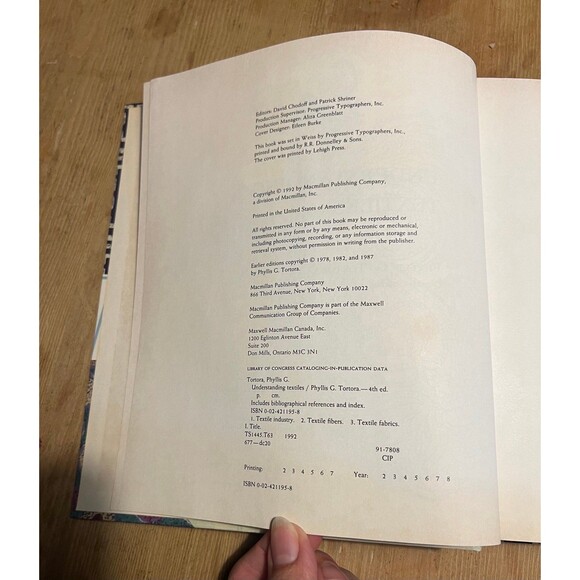 Understanding Textiles Fourth Edition Hardback Cover Book Tortora Macmillan - Picture 5 of 5